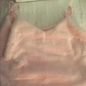 Fuzzy pink tank top